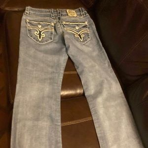 Mens jeans rock revival 33” by 32”